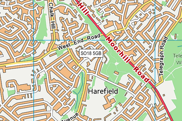 SO18 5GB map - OS VectorMap District (Ordnance Survey)