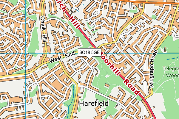 SO18 5GE map - OS VectorMap District (Ordnance Survey)