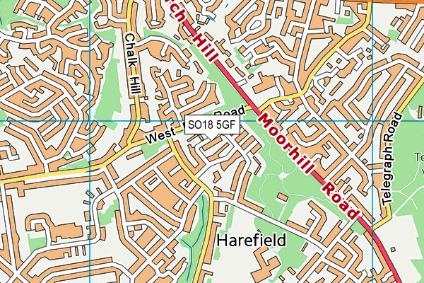 SO18 5GF map - OS VectorMap District (Ordnance Survey)