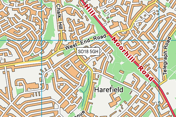 SO18 5GH map - OS VectorMap District (Ordnance Survey)