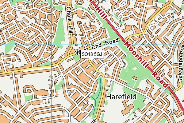 SO18 5GJ map - OS VectorMap District (Ordnance Survey)