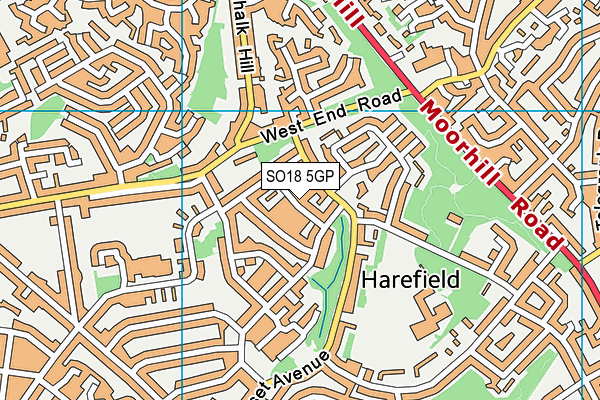 SO18 5GP map - OS VectorMap District (Ordnance Survey)