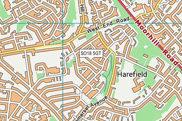 SO18 5GT map - OS VectorMap District (Ordnance Survey)