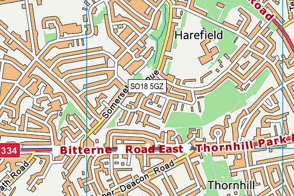 SO18 5GZ map - OS VectorMap District (Ordnance Survey)