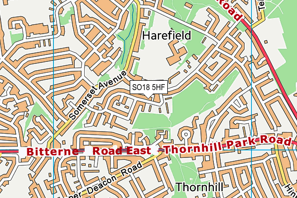 SO18 5HF map - OS VectorMap District (Ordnance Survey)