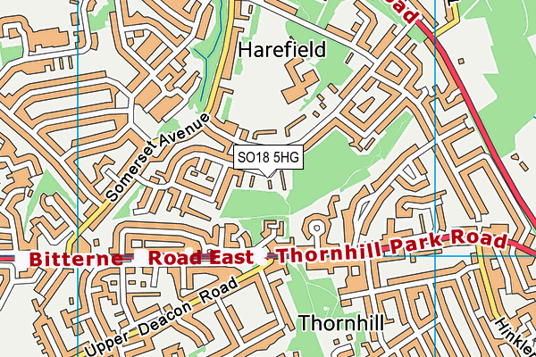 SO18 5HG map - OS VectorMap District (Ordnance Survey)