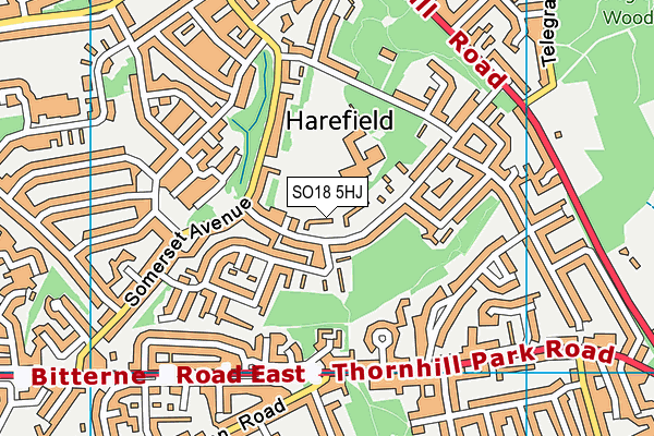 SO18 5HJ map - OS VectorMap District (Ordnance Survey)