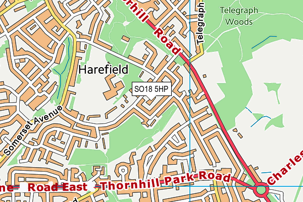 SO18 5HP map - OS VectorMap District (Ordnance Survey)