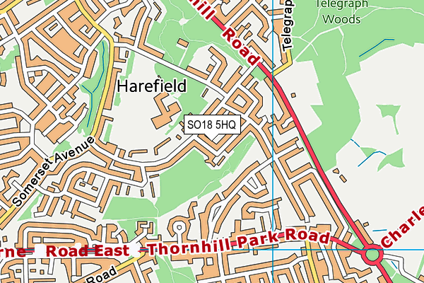 SO18 5HQ map - OS VectorMap District (Ordnance Survey)