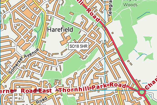 SO18 5HR map - OS VectorMap District (Ordnance Survey)