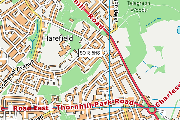 SO18 5HS map - OS VectorMap District (Ordnance Survey)