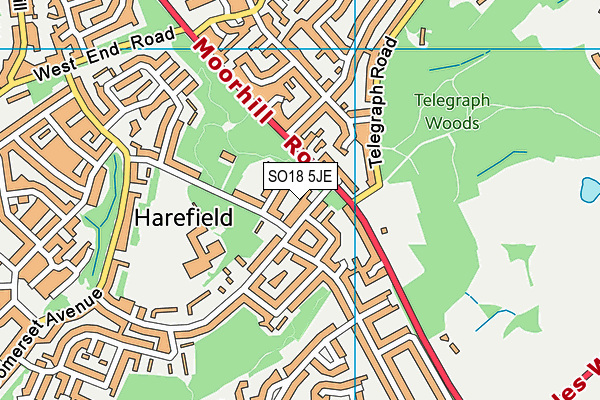 SO18 5JE map - OS VectorMap District (Ordnance Survey)