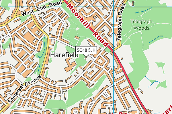 SO18 5JH map - OS VectorMap District (Ordnance Survey)