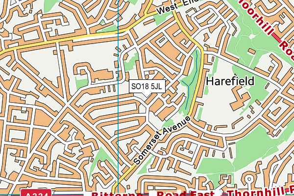 SO18 5JL map - OS VectorMap District (Ordnance Survey)