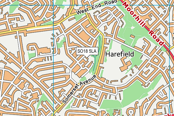 SO18 5LA map - OS VectorMap District (Ordnance Survey)