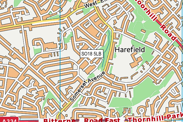 SO18 5LB map - OS VectorMap District (Ordnance Survey)