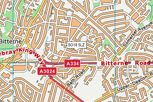 SO18 5LZ map - OS VectorMap District (Ordnance Survey)