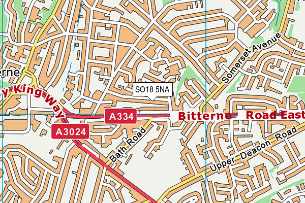 SO18 5NA map - OS VectorMap District (Ordnance Survey)