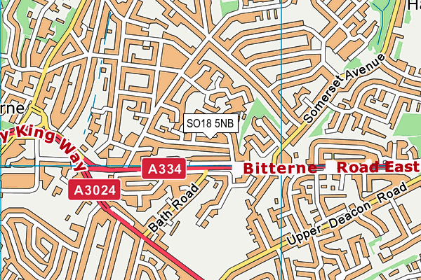 SO18 5NB map - OS VectorMap District (Ordnance Survey)