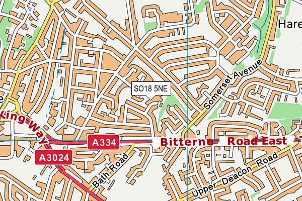 SO18 5NE map - OS VectorMap District (Ordnance Survey)