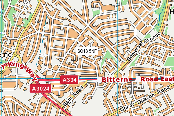 SO18 5NF map - OS VectorMap District (Ordnance Survey)