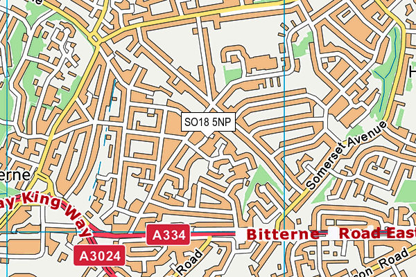 SO18 5NP map - OS VectorMap District (Ordnance Survey)