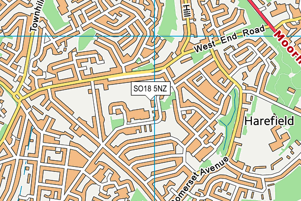 SO18 5NZ map - OS VectorMap District (Ordnance Survey)