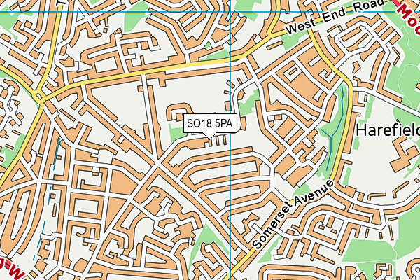 SO18 5PA map - OS VectorMap District (Ordnance Survey)