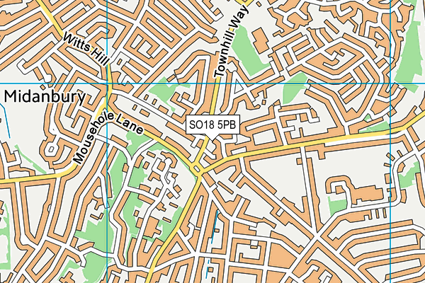 SO18 5PB map - OS VectorMap District (Ordnance Survey)