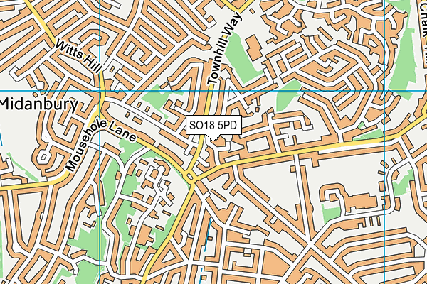SO18 5PD map - OS VectorMap District (Ordnance Survey)