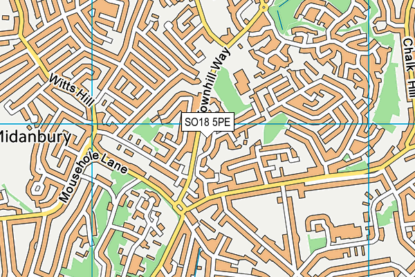 SO18 5PE map - OS VectorMap District (Ordnance Survey)