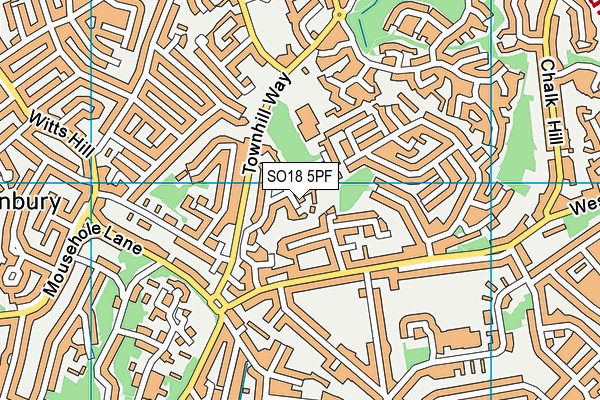 SO18 5PF map - OS VectorMap District (Ordnance Survey)