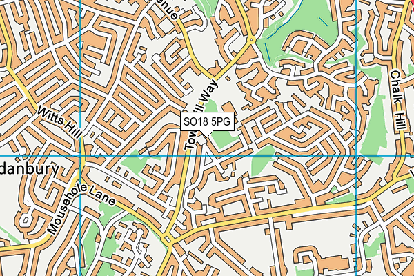 SO18 5PG map - OS VectorMap District (Ordnance Survey)