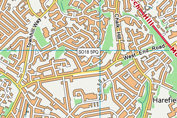 SO18 5PQ map - OS VectorMap District (Ordnance Survey)