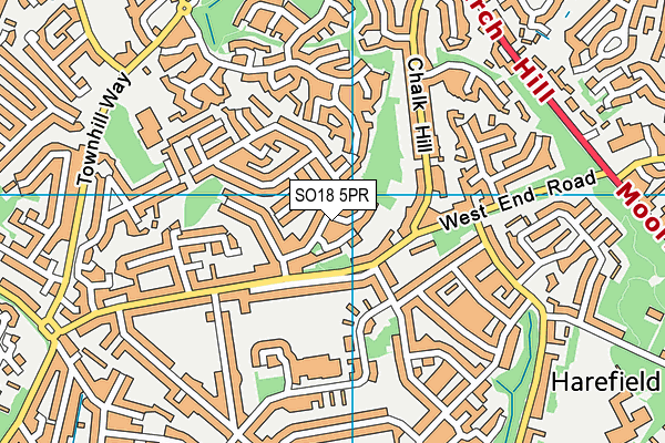 SO18 5PR map - OS VectorMap District (Ordnance Survey)