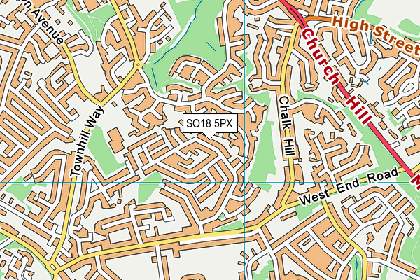 SO18 5PX map - OS VectorMap District (Ordnance Survey)