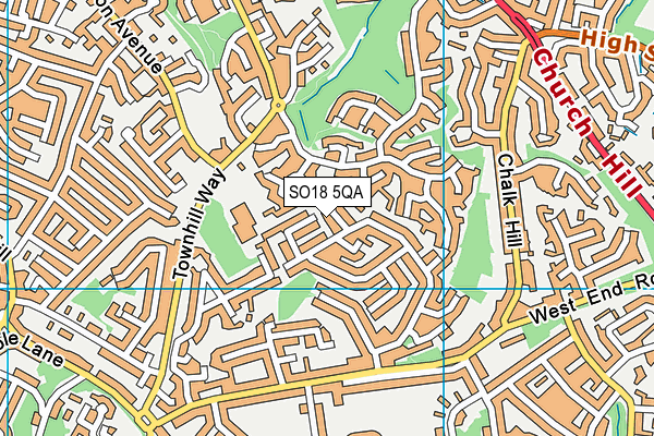 SO18 5QA map - OS VectorMap District (Ordnance Survey)