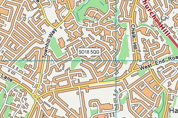 SO18 5QG map - OS VectorMap District (Ordnance Survey)