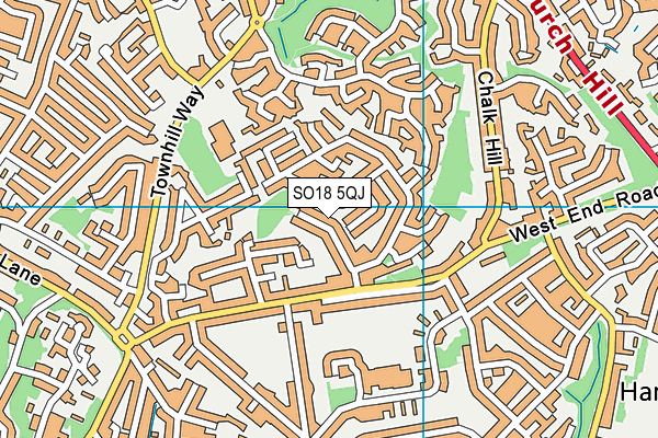 SO18 5QJ map - OS VectorMap District (Ordnance Survey)