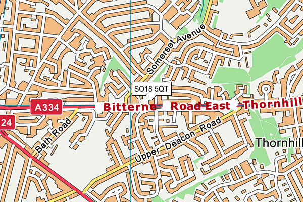 SO18 5QT map - OS VectorMap District (Ordnance Survey)