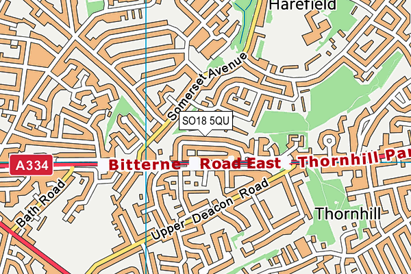 SO18 5QU map - OS VectorMap District (Ordnance Survey)