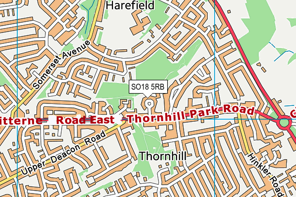 SO18 5RB map - OS VectorMap District (Ordnance Survey)