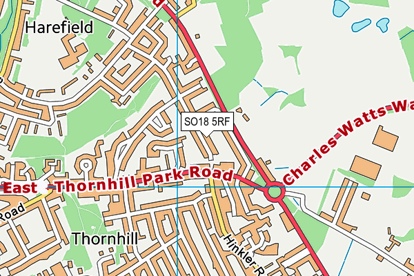 SO18 5RF map - OS VectorMap District (Ordnance Survey)