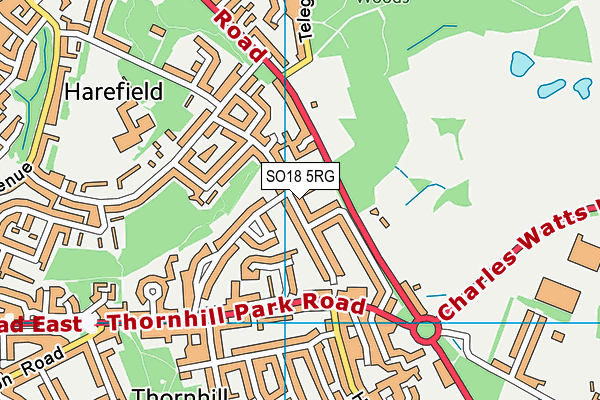 SO18 5RG map - OS VectorMap District (Ordnance Survey)