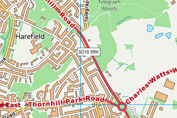 SO18 5RH map - OS VectorMap District (Ordnance Survey)