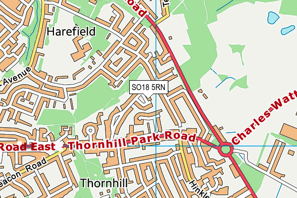 SO18 5RN map - OS VectorMap District (Ordnance Survey)