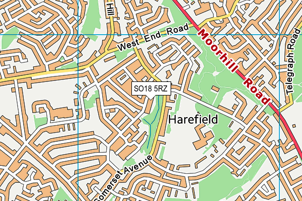 SO18 5RZ map - OS VectorMap District (Ordnance Survey)