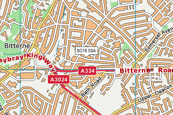 SO18 5SA map - OS VectorMap District (Ordnance Survey)