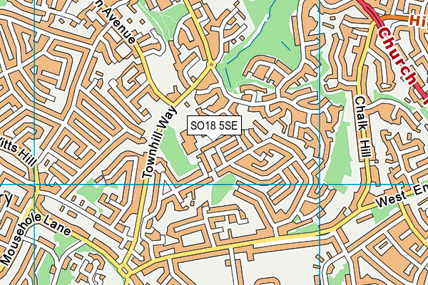 SO18 5SE map - OS VectorMap District (Ordnance Survey)