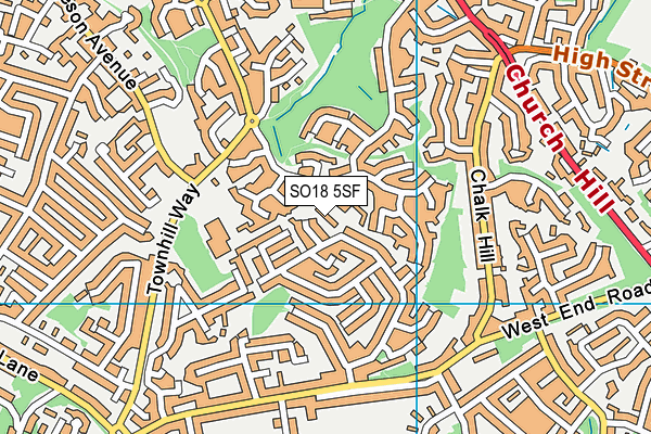 SO18 5SF map - OS VectorMap District (Ordnance Survey)